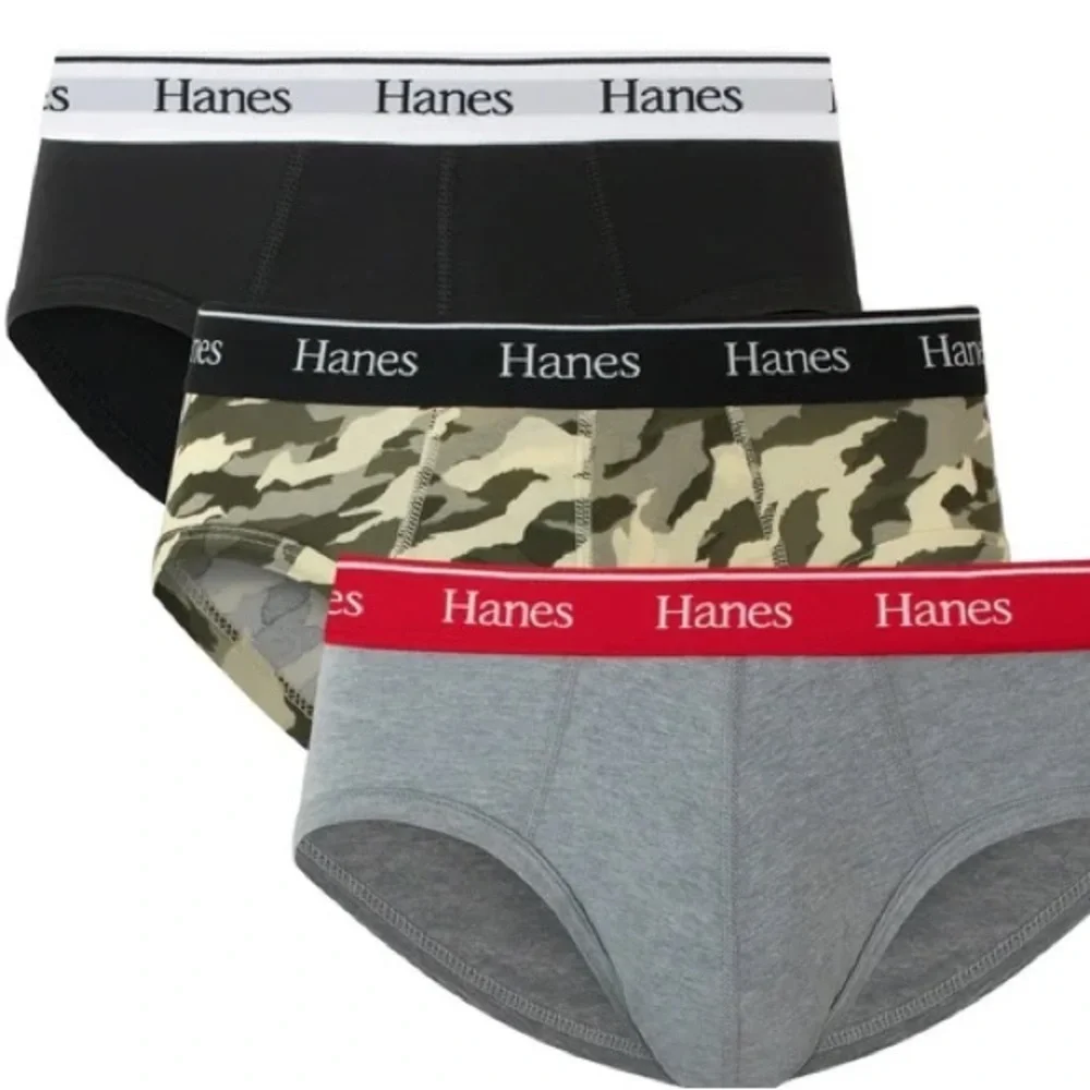 NWT 3-PK Hanes Stretch Cotton Brief MED